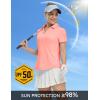 imageTBMPOY Womens Golf Polo Shirts Short Sleeve VNeck Tennis Shirts Quick Dry UPF 50 Sun Protection Collared ShirtPink