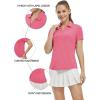 imageTBMPOY Womens Golf Polo Shirts Short Sleeve VNeck Tennis Shirts Quick Dry UPF 50 Sun Protection Collared ShirtRose