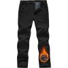 imageTBMPOY Mens Snow Ski Pants Waterproof Fleece Lined Insulated Softshell Winter Snowboard Hiking Zipper Bottom Leg1black