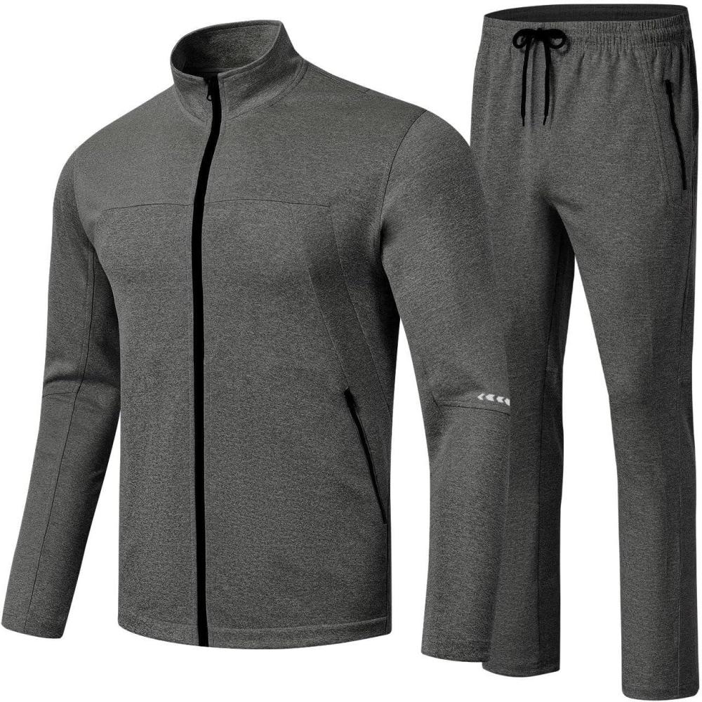 imageTBMPOY Mens Tracksuits Sweatsuits for Men Sweat Track Suits 2 Piece Casual Athletic Jogging Outfits Full Zip Sets04 Dark Grey