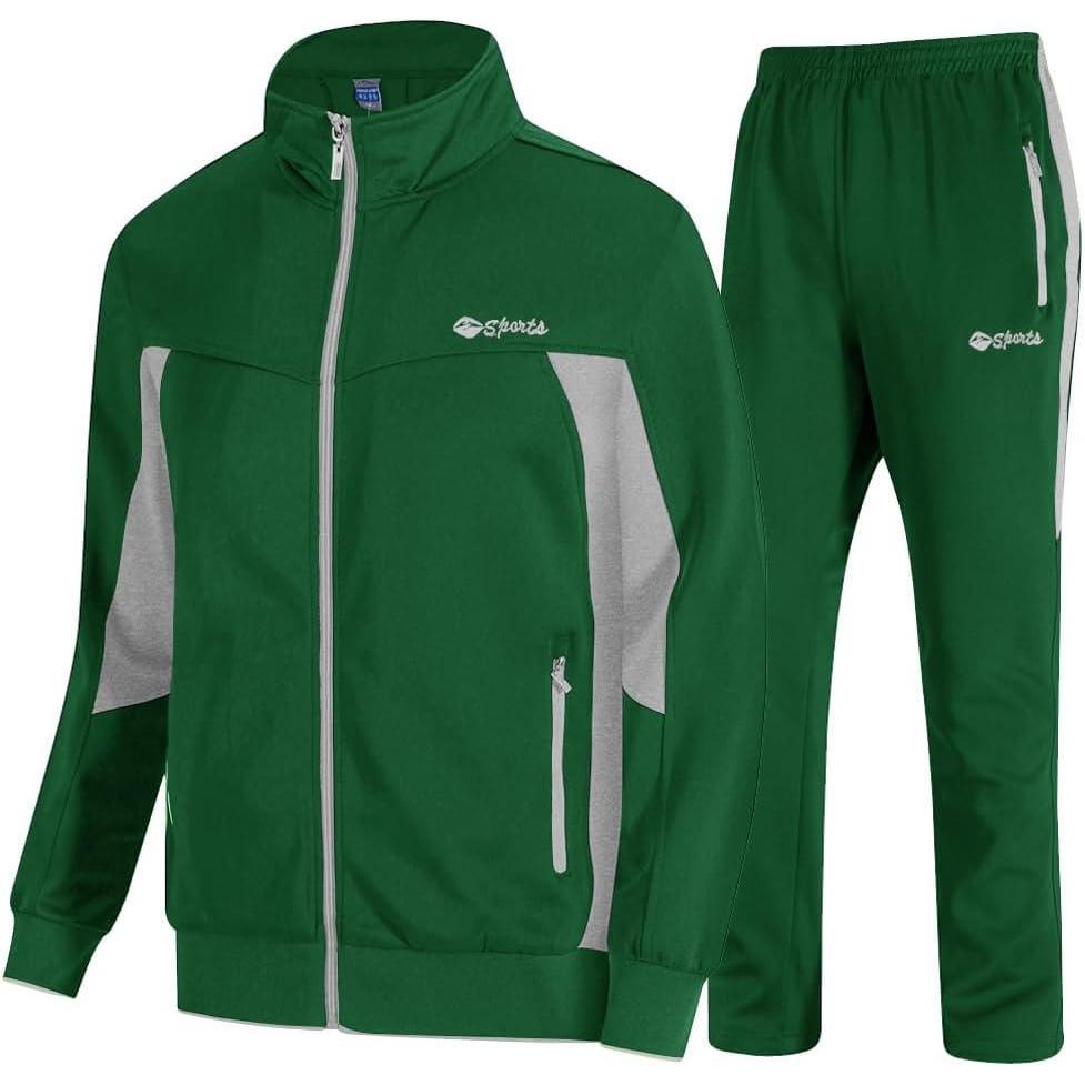 imageTBMPOY Mens Tracksuits Sweatsuits for Men Sweat Track Suits 2 Piece Casual Athletic Jogging Warm Up Full Zip Sets03 Greenlight Grey