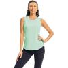 imageTBMPOY Womens Workout Tank Tops High Crew Neck Racerback Lightweight Muscle Dry Fit Tennis Sleeveless Athletic Running YogaLight Green