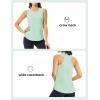 imageTBMPOY Womens Workout Tank Tops High Crew Neck Racerback Lightweight Muscle Dry Fit Tennis Sleeveless Athletic Running YogaLight Green
