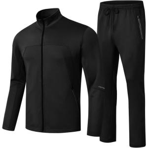 imageTBMPOY Mens Tracksuits Sweatsuits for Men Sweat Track Suits 2 Piece Casual Athletic Jogging Outfits Full Zip Sets04 Black