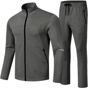 imageTBMPOY Mens Tracksuits Sweatsuits for Men Sweat Track Suits 2 Piece Casual Athletic Jogging Outfits Full Zip Sets04 Dark Grey