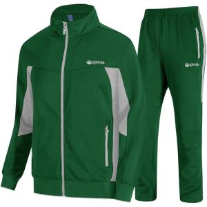 imageTBMPOY Mens Tracksuits Sweatsuits for Men Sweat Track Suits 2 Piece Casual Athletic Jogging Warm Up Full Zip Sets03 Greenlight Grey