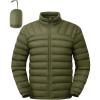 imageTBMPOY Mens Lightweight Packable Puffer Winter Jackets Puffy WaterResistant Bubble Insulated Coat for Travel Ski HikingArmy Green