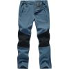 imageTBMPOY Mens Snow Ski Pants Waterproof Fleece Lined Insulated Softshell Winter Snowboard Hiking Zipper Bottom Leg6stone Blue