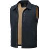 imageTBMPOY Mens Winter Vest Casual Sherpa Fleece lined Full Zip Lightweight Vest Outerwear Warm Cotton Travel JacketsDeep Blue
