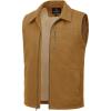 imageTBMPOY Mens Winter Vest Casual Sherpa Fleece lined Full Zip Lightweight Vest Outerwear Warm Cotton Travel JacketsLight Brown