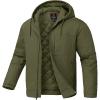 imageTBMPOY Mens Winter Work Jackets Hooded Quilted Lined Workwear Utility 4 Pockets Cotton warm Active CoatsArmy Green