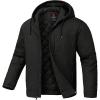 imageTBMPOY Mens Winter Work Jackets Hooded Quilted Lined Workwear Utility 4 Pockets Cotton warm Active CoatsBlack