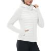 imageTBMPOY Womens Running Winter Jackets with Hood Warm Lightweight Insulated Water Resistant Puffer Jacket for Hiking GolfWhite