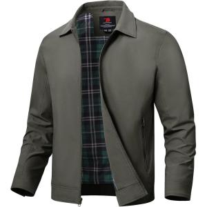 imageTBMPOY Mens Lightweight Jackets Light Windbreaker Full Zip Casual Work Jacket Golf Business Fall Track Coat with PocketsCharcoal Gray