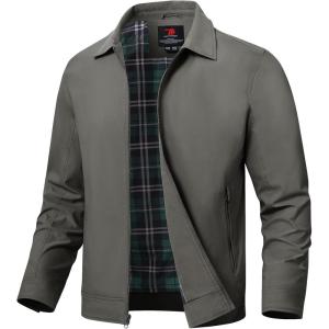 imageTBMPOY Mens Lightweight Jackets Light Windbreaker Full Zip Casual Work Jacket Golf Business Fall Track Coat with PocketsDeep Gray