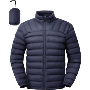 imageTBMPOY Mens Lightweight Packable Puffer Winter Jackets Puffy WaterResistant Bubble Insulated Coat for Travel Ski HikingNavy
