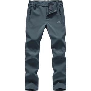 imageTBMPOY Womens Ski Snow Pants Waterproof Windproof Fleece Lined Warm Hiking Insulated Softshell Cargo Pant 4 PocketsCool Grey