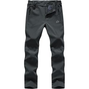 imageTBMPOY Womens Ski Snow Pants Waterproof Windproof Fleece Lined Warm Hiking Insulated Softshell Cargo Pant 4 PocketsDark Grey