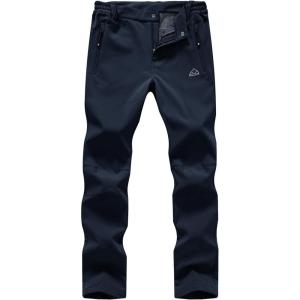 imageTBMPOY Womens Ski Snow Pants Waterproof Windproof Fleece Lined Warm Hiking Insulated Softshell Cargo Pant 4 PocketsNavy