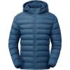 imageTBMPOY Mens Lightweight Puffer Jackets Detachable Hood WaterResistant Casual Winter Coat Hooded Insulated for Travel SkiBlue