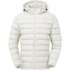 imageTBMPOY Mens Lightweight Puffer Jackets Detachable Hood WaterResistant Casual Winter Coat Hooded Insulated for Travel SkiWhite