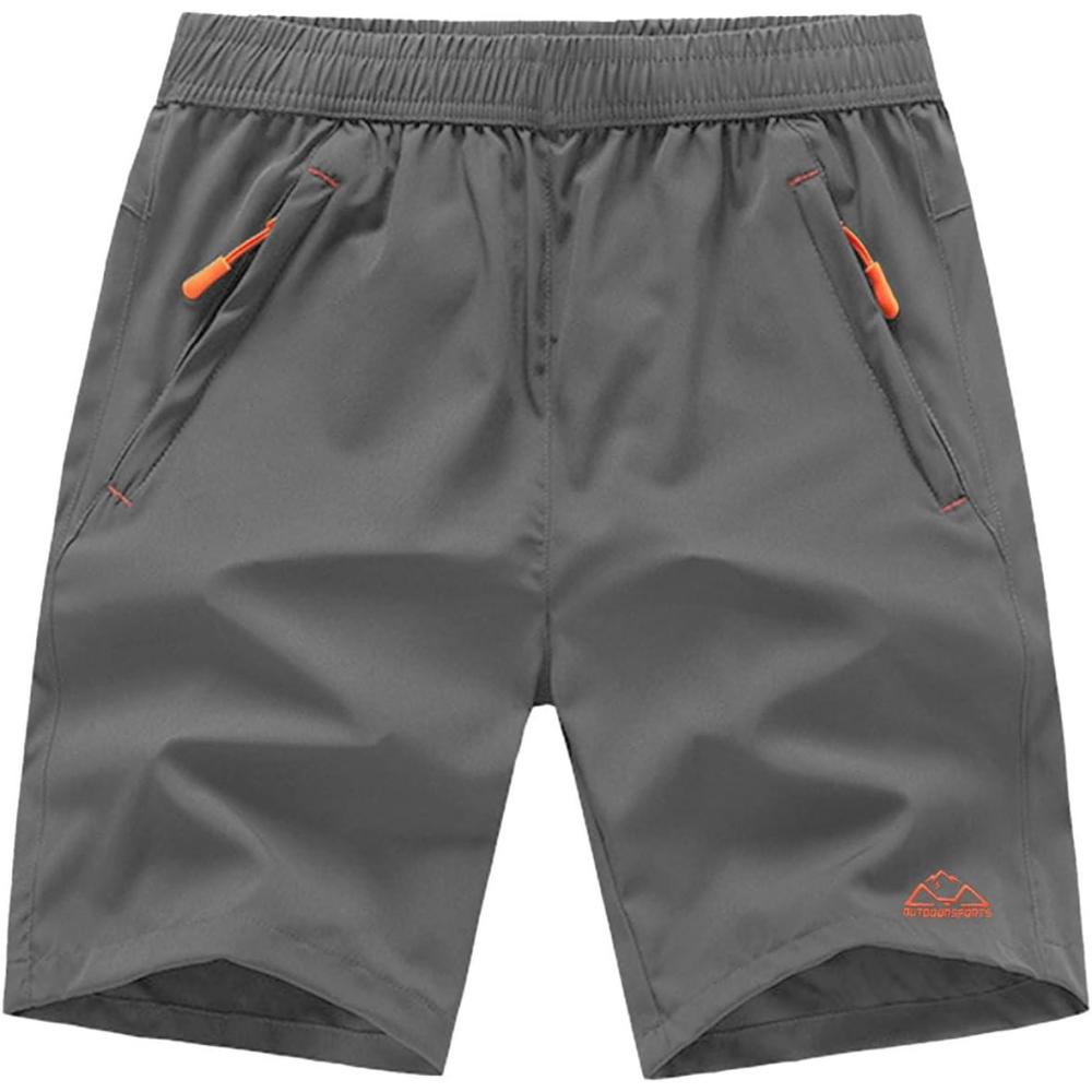 imageTBMPOY Mens Hiking Shorts Quick Dry Athletic Gym Workout Short with Zipper PocketsA20steel Gray