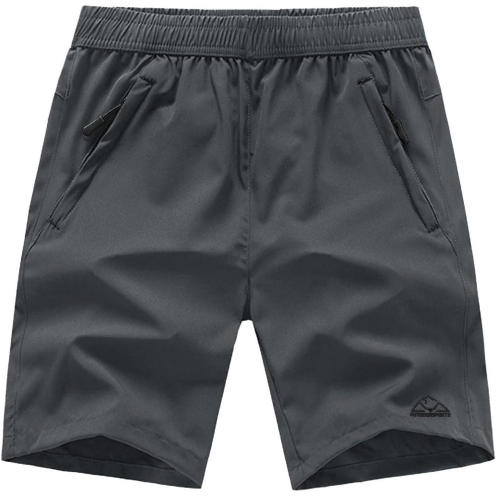 imageTBMPOY Mens Hiking Shorts Quick Dry Athletic Gym Workout Short with Zipper PocketsA3cool Gray