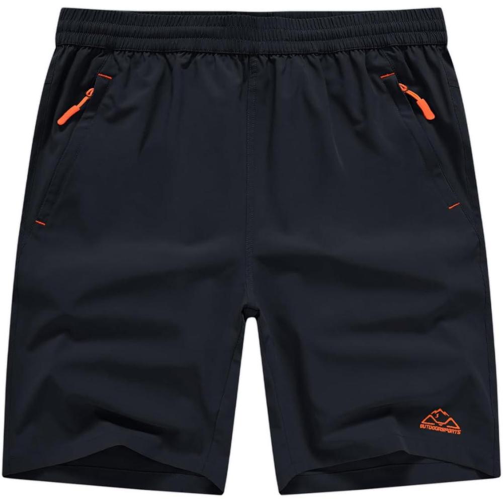 imageTBMPOY Mens Hiking Shorts Quick Dry Athletic Gym Workout Short with Zipper PocketsNavy