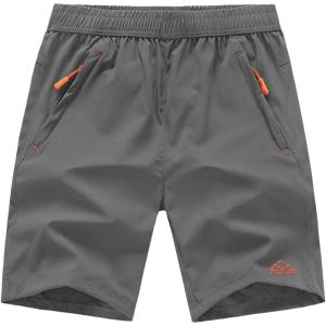 imageTBMPOY Mens Hiking Shorts Quick Dry Athletic Gym Workout Short with Zipper PocketsA20steel Gray