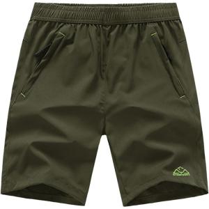 imageTBMPOY Mens Hiking Shorts Quick Dry Athletic Gym Workout Short with Zipper PocketsA28army GreenGreen