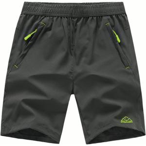 imageTBMPOY Mens Hiking Shorts Quick Dry Athletic Gym Workout Short with Zipper PocketsA30dark GreyGreen