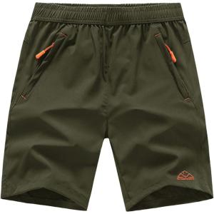 imageTBMPOY Mens Hiking Shorts Quick Dry Athletic Gym Workout Short with Zipper PocketsA4armygreen