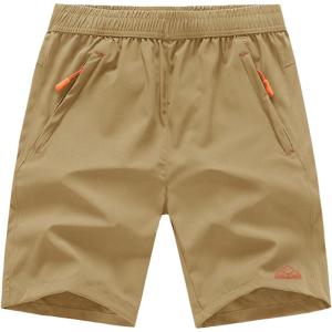 imageTBMPOY Mens Hiking Shorts Quick Dry Athletic Gym Workout Short with Zipper PocketsA5khaki