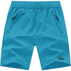 imageTBMPOY Mens Hiking Shorts Quick Dry Athletic Gym Workout Short with Zipper PocketsB12sky Blue
