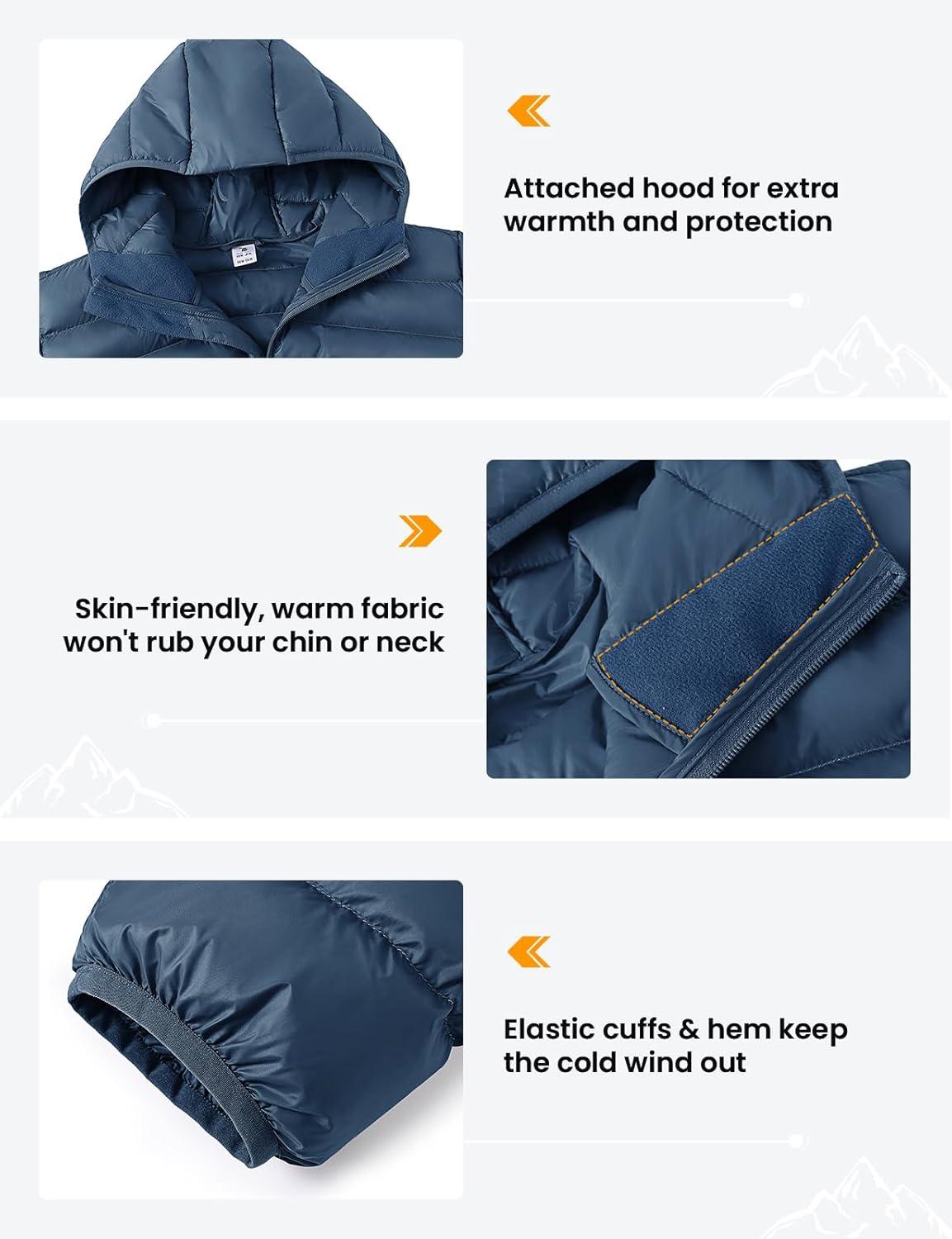 imageTBMPOY Mens Lightweight Packable Puffer Jackets Hooded Winter Bubble Coat Warm WaterResistant for Travel Casual HikingDark Blue
