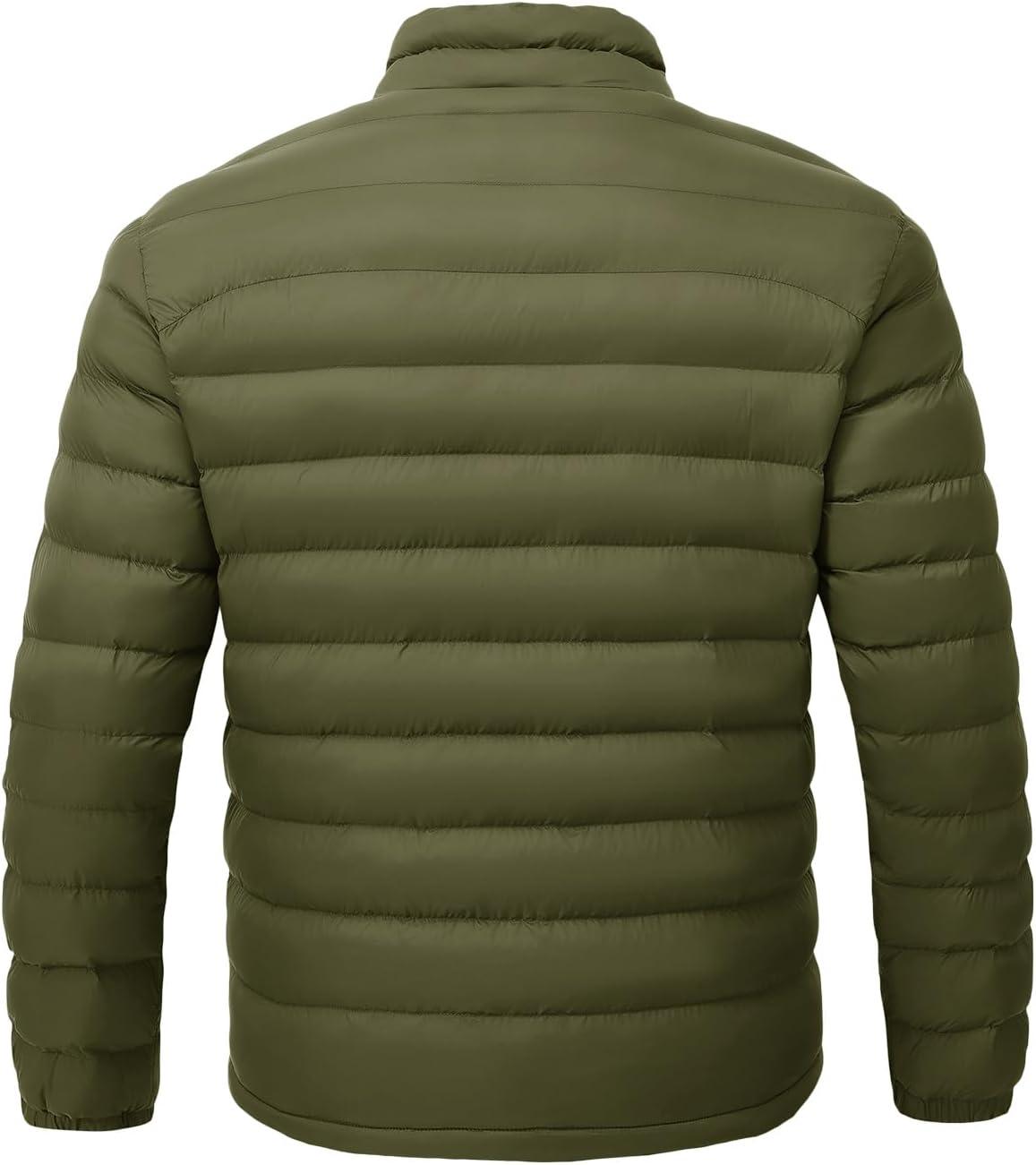 imageTBMPOY Mens Lightweight Packable Puffer Winter Jackets Puffy WaterResistant Bubble Insulated Coat for Travel Ski HikingArmy Green