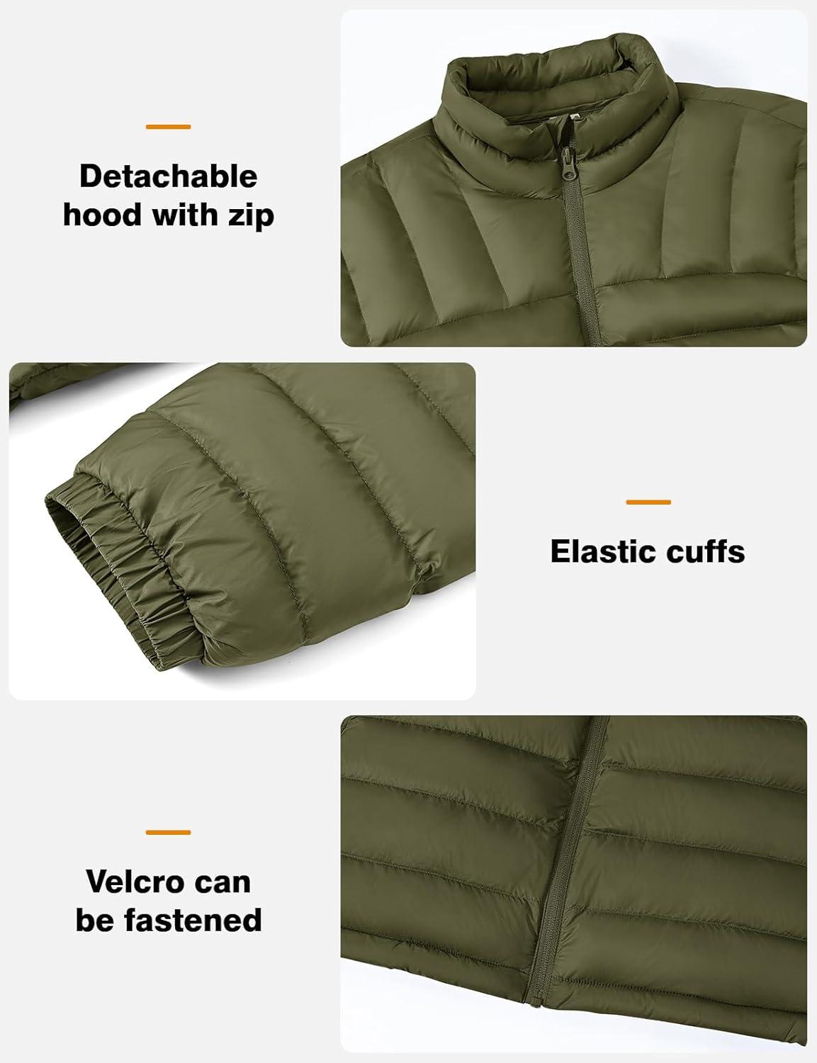 imageTBMPOY Mens Lightweight Packable Puffer Winter Jackets Puffy WaterResistant Bubble Insulated Coat for Travel Ski HikingArmy Green