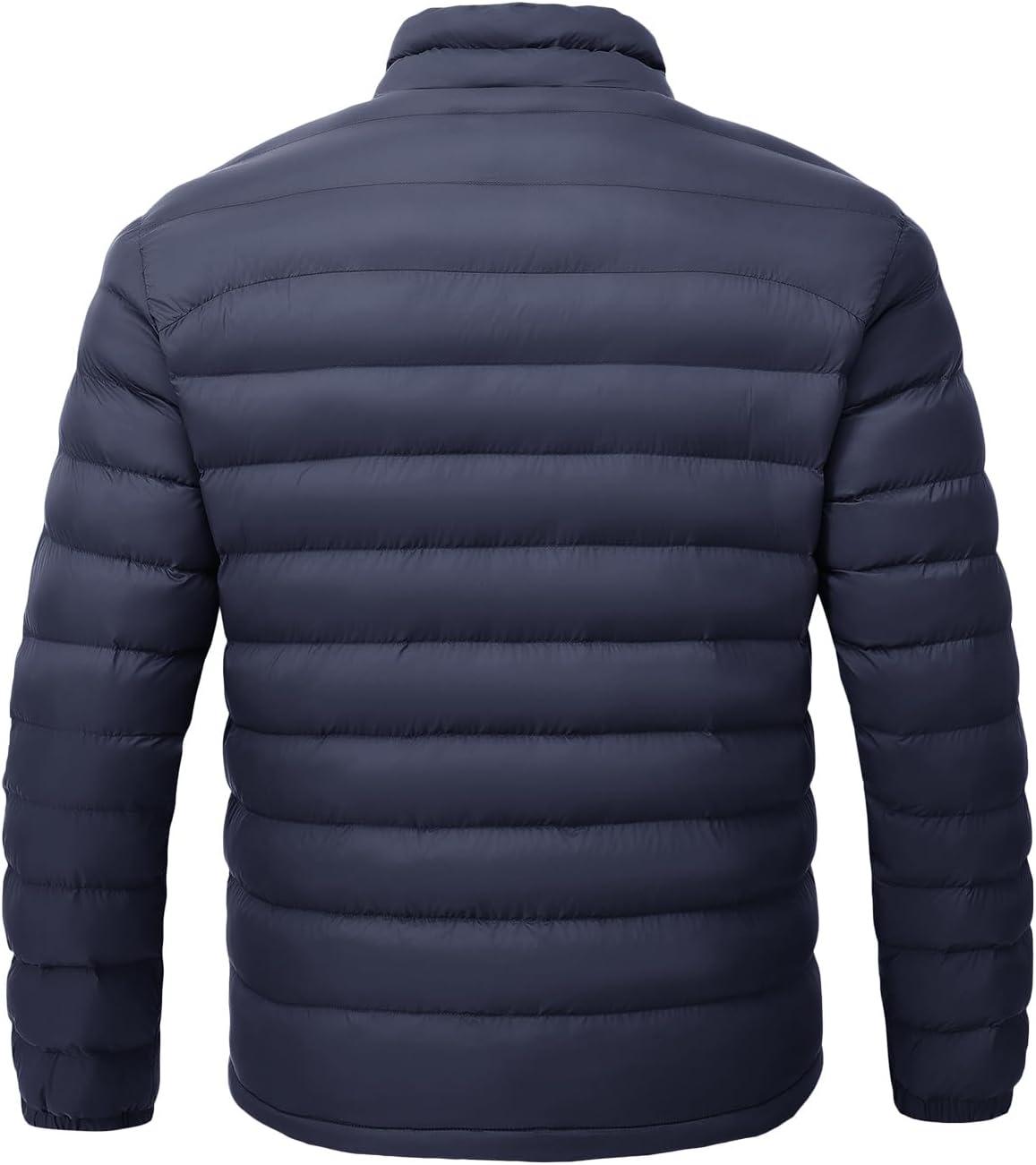 imageTBMPOY Mens Lightweight Packable Puffer Winter Jackets Puffy WaterResistant Bubble Insulated Coat for Travel Ski HikingNavy
