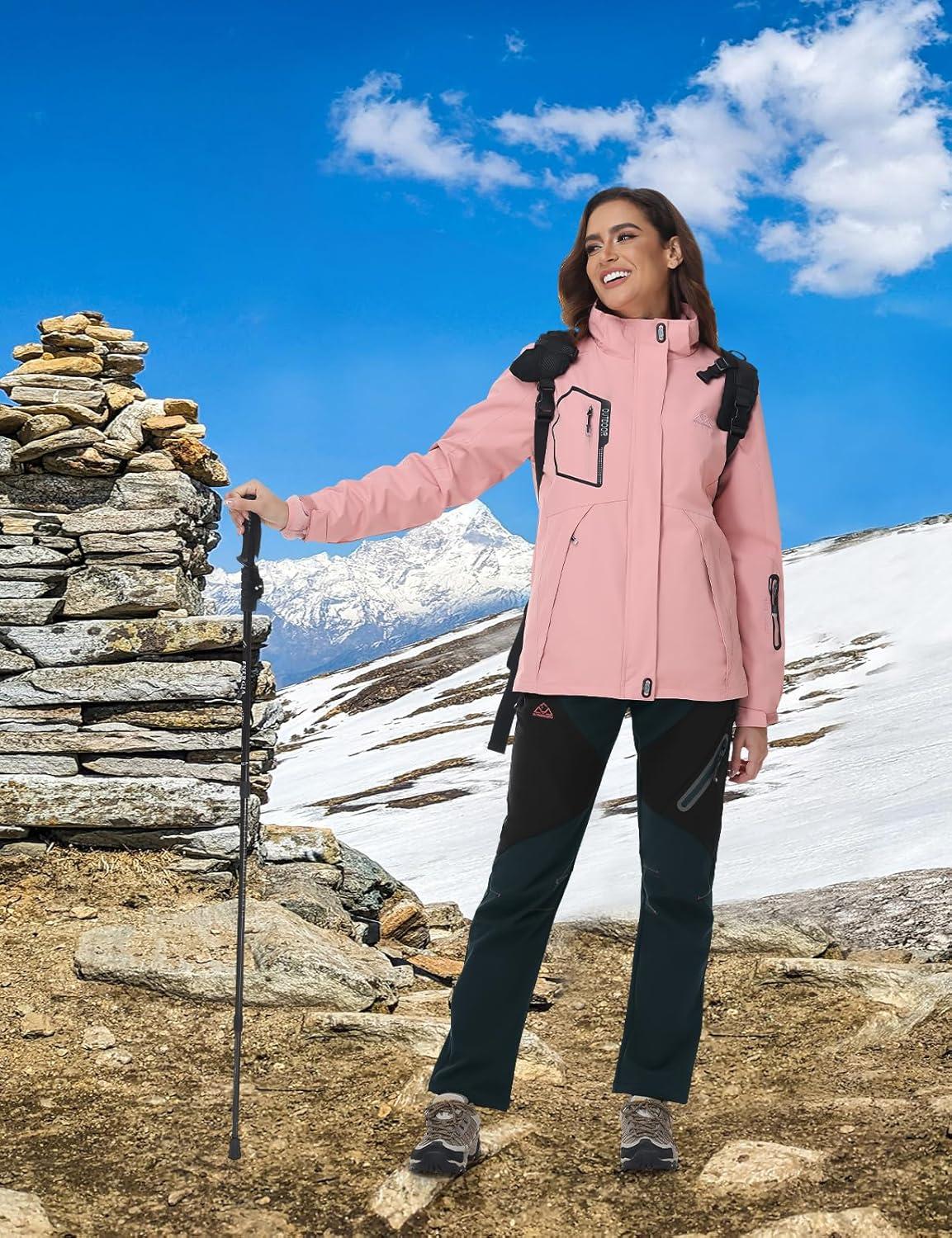 imageTBMPOY Womens Fleece Lined Ski Snow Pants Waterproof Winter Cargo Hiking Warm Thermal Softshell Insulated Outdoor PantDark Grey