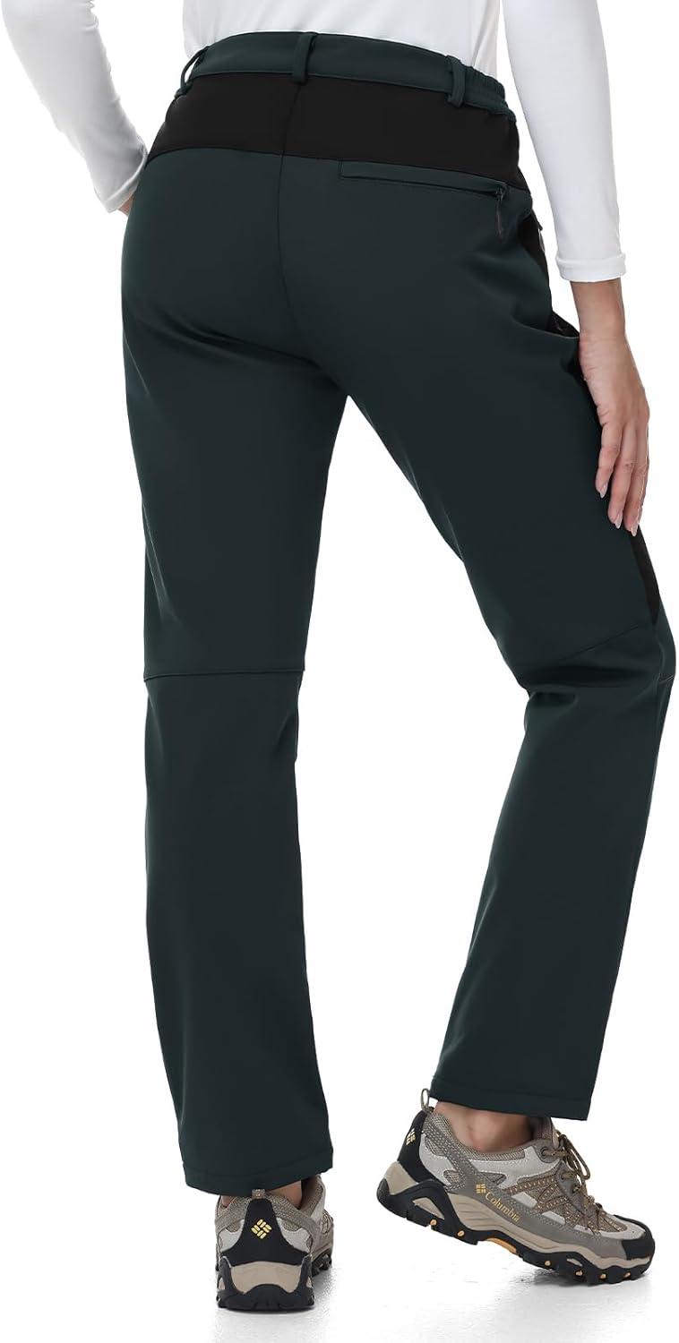 imageTBMPOY Womens Fleece Lined Ski Snow Pants Waterproof Winter Cargo Hiking Warm Thermal Softshell Insulated Outdoor PantDark Grey