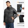 imageTBMPOY Mens Lightweight Packable Puffer Jackets Hooded Winter Bubble Coat Warm WaterResistant for Travel Casual HikingBlack