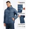 imageTBMPOY Mens Lightweight Packable Puffer Jackets Hooded Winter Bubble Coat Warm WaterResistant for Travel Casual HikingDark Blue