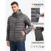 imageTBMPOY Mens Lightweight Packable Puffer Jackets Hooded Winter Bubble Coat Warm WaterResistant for Travel Casual HikingDark Grey