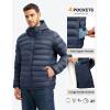 imageTBMPOY Mens Lightweight Packable Puffer Jackets Hooded Winter Bubble Coat Warm WaterResistant for Travel Casual HikingNavy
