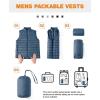 imageTBMPOY Mens Lightweight Packable Puffer Vest Sleeveless Puffy Outerwear WaterResistant Bubble Jackets Work Casual GolfBlue
