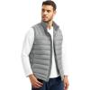 imageTBMPOY Mens Lightweight Packable Puffer Vest Sleeveless Puffy Outerwear WaterResistant Bubble Jackets Work Casual GolfLight Grey