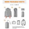 imageTBMPOY Mens Lightweight Packable Puffer Vest Sleeveless Puffy Outerwear WaterResistant Bubble Jackets Work Casual GolfLight Grey