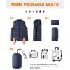 imageTBMPOY Mens Lightweight Packable Puffer Vest Sleeveless Puffy Outerwear WaterResistant Bubble Jackets Work Casual GolfNavy