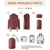 imageTBMPOY Mens Lightweight Packable Puffer Vest Sleeveless Puffy Outerwear WaterResistant Bubble Jackets Work Casual GolfWine Red