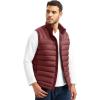 imageTBMPOY Mens Lightweight Packable Puffer Vest Sleeveless Puffy Outerwear WaterResistant Bubble Jackets Work Casual GolfWine Red